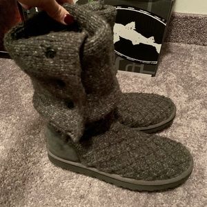 Gray Knit Ugg Boots